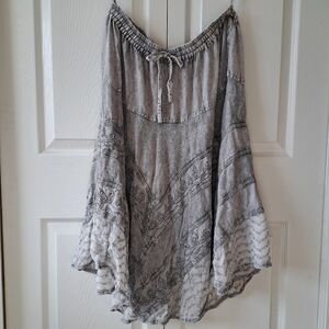 Women's Advance Apparel 90s Vintage Boho Gray Midi Skirt Size OS